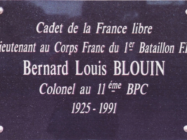 Bernard Blouin a dirigé le corp Franc des résistants durant l'année 1944