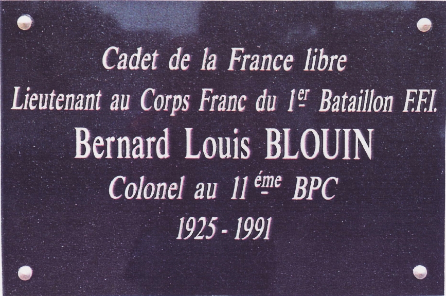 Bernard Blouin a dirigé le corp Franc des résistants durant l'année 1944