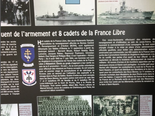 Un texte rappelle l'arrivée ets cadets et leur rôle dans l'encerclement de la poche de Saint-Nazaire