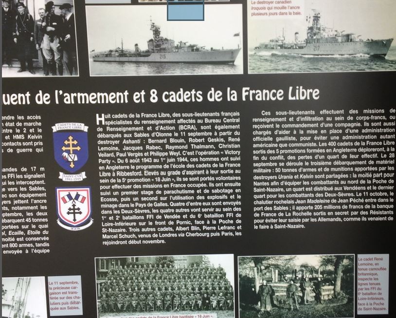 Un texte rappelle l'arrivée ets cadets et leur rôle dans l'encerclement de la poche de Saint-Nazaire