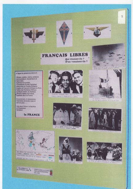 Au musée des blindés, une planche souvenir évoque la France libe et les images des cadets